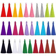 🎨 30 pack of elegant, handmade, soft mini tassels with loops - imitation silk, multi-color tassels for jewelry making, diy projects, keychain, bookmarks, souvenirs - craft accessories - 3.5 inch logo