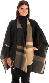 img 3 attached to Womens Winter Button Fleece Poncho: Stylish Women's Accessories for Scarves & Wraps