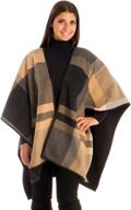 womens winter button fleece poncho: stylish women's accessories for scarves & wraps logo