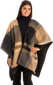 img 4 attached to Womens Winter Button Fleece Poncho: Stylish Women's Accessories for Scarves & Wraps