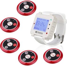 img 4 attached to 🔔 Retekess T128 Caregiver Pager with Smart Call Button, Vibration, Buzzer, Alert Service - Bundle of 5 4-Key Waterproof Alarm Call Buttons for Elderly, Patient, Nurse, Sick