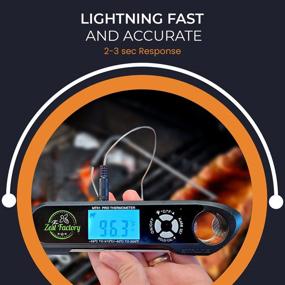 img 2 attached to Versatile Wireless Digital Meat Thermometer: Kitchen Cooking, BBQ, Grill, Candy | Instant Read Probe with Alarm & Backlight - Black