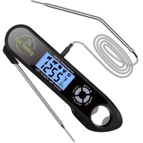 img 4 attached to Versatile Wireless Digital Meat Thermometer: Kitchen Cooking, BBQ, Grill, Candy | Instant Read Probe with Alarm & Backlight - Black