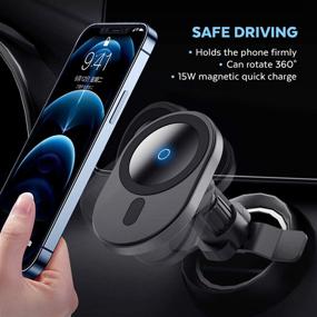 img 3 attached to 15W Fast Charging Magnetic Car Air Vent Mount Wireless Charger 🔌 Phone Holder for iPhone 12/12 mini/12 Pro/12 Pro Max with Mag-Safe Case Compatibility