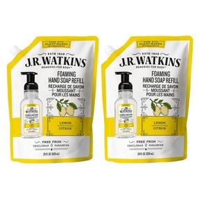 img 1 attached to 🍋 JR Watkins Lemon Foaming Hand Soap Refill Pouch, 2 Pack, Scented Foam Hand Soap for Bathroom or Kitchen, USA Made & Cruelty-Free, 28 fl oz