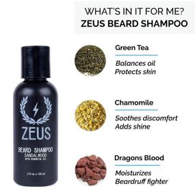 img 3 attached to ZEUS Sandalwood Beard Wash Set – Made in USA – Hydrates, Moisturizes, Relieves Itching & Flaking – Beard Shampoo/Conditioner for Traveling Men