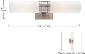 img 2 attached to 🔆 Minka Lavery 4462-84 Reversible Wall Sconce Lighting: Sleek 18"H x 4"W Damp Bath Vanity Fixture in Satin Nickel - Browse Now!