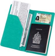 xeyou travel wallet vegan leather passport holder cover case for travel (green) логотип