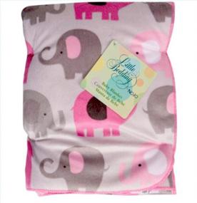 img 1 attached to 🐘 NoJo Pink Elephant Time Velboa Blanket for Little Bedding