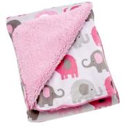 🐘 nojo pink elephant time velboa blanket for little bedding logo