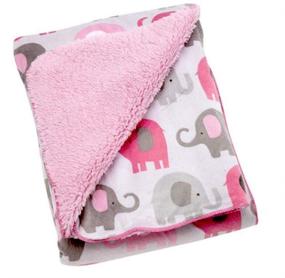 img 2 attached to 🐘 NoJo Pink Elephant Time Velboa Blanket for Little Bedding