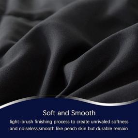img 1 attached to 🛏️ DOWNCOOL All Season Bedding Comforters & Sets with 2 Pillow Cases: King Size - Lightweight, Noiseless, and Black