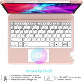 img 2 attached to Чехол-клавиатура Ipad Pro 11 дюймов 2021 года с сенсорной панелью, подсветкой, трекпадом - розовый