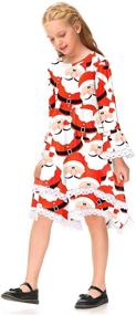 img 1 attached to BesserBay Girls' Christmas Tiered Lace Hem Xmas Midi Dress, Available for Ages 1-10