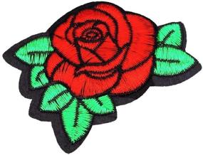 img 1 attached to Cute Red Flower Rose Patch - U-Sky 3pcs Pack: Sew or Iron on Patches for Clothing & Backpacks - 2.7x2.1 inch Size