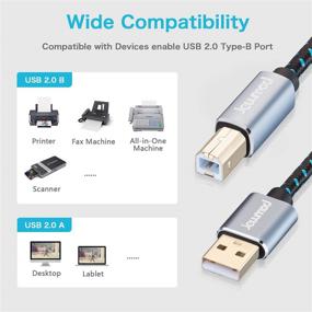 img 3 attached to 🔌 High-Speed 6ft USB Printer Cable - Compatible with Epson, Brother, HP, Canon, Lexmark, Samsung and More - Braided Cord Type A Male to Type B Male Printer Scanner Cable