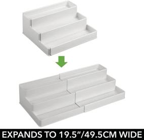 img 1 attached to 📦 mDesign Adjustable Plastic Vitamin Rack Storage Organizer Tray for Bathroom Vanity, Countertop, Cabinet - 3 Shelves - Holds Supplements, Medication - Light Gray – Expandable Solution