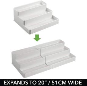 img 3 attached to 📦 mDesign Adjustable Plastic Vitamin Rack Storage Organizer Tray for Bathroom Vanity, Countertop, Cabinet - 3 Shelves - Holds Supplements, Medication - Light Gray – Expandable Solution