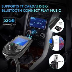 img 3 attached to 🚗 RDF Car BT 5.0 FM Transmitter: 1.44 Inch Display, Dual USB Wireless Charging, TF Card/U Disk Music Play - For All Smartphones & Audio Players