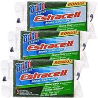 🧽 brillo basics estracell heavy duty scrub sponge, 3 count, pack of 2 (6 total) logo
