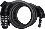 high security bike lock: 5-digit resettable combination coiling cable lock for outdoor bicycles (black) logo