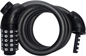 img 4 attached to High Security Bike Lock: 5-Digit Resettable Combination Coiling Cable Lock for Outdoor Bicycles (Black)