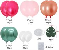 🌺 vibrant hawaiian summer party decor: diy balloon garland - flamingo theme with palm leaves, hot pink chrome, and green balloons - ideal for baby shower, bridal shower, birthday decorations - 85pcs logo