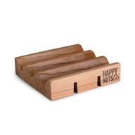 🪴 long-lasting soap saver: happy nuts man slab - 100% cedarwood soap holder logo