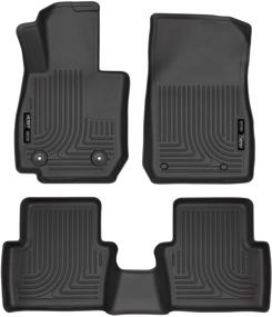 img 4 attached to 🚗 Premium Black Floor Mats by Husky Liners - Specifically Designed for Mazda CX-3 (2016-19) - Weatherbeater Protection for Front & 2nd Seat