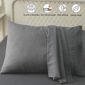 img 3 attached to SONORO KATE Luxury Pillowcase Set Brushed Microfiber 1800 Bedding - Wrinkle-Resistant, (Dark Grey, 2 Standard Pillowcases)