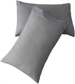 img 4 attached to SONORO KATE Luxury Pillowcase Set Brushed Microfiber 1800 Bedding - Wrinkle-Resistant, (Dark Grey, 2 Standard Pillowcases)