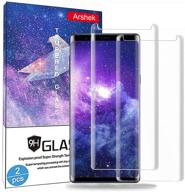 📱 top-rated galaxy note 9 screen protector - (2-pack) tempered glass, force resistant up to 11 pounds, bubble-free installation, case friendly - samsung note 9 (2018) logo