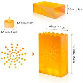 img 3 attached to 🕯️ Набор AceList из 30 светильников с безопасными для огня желтыми фонариками на батарейках, украшение из огнестойкой бумаги для свадьбы, Дня матери, Рамадана, звездный дизайн для вечеринок, дней рождения, садов, кафе и ужинов.