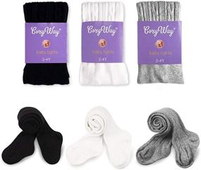 img 3 attached to 🩲 CozyWay Leggings Pantyhose for Infants, Toddlers, and Girls' Clothing