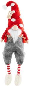img 4 attached to 🎅 Mud Pie Pants Xmas Dangle Leg Gnome, Red - 9" x 4" - Festive Christmas Decor