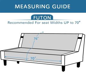 img 3 attached to 🛋️ Обратимый стиральный футон-чехол - Ширина сиденья до 70 дюймов - Водоотталкивающий защитник мебели - Упругий ремешок - Противоскользящий - Черно-серый - Идеально подходит для гостиной - Идеально подходит для собак