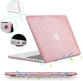 img 1 attached to 🎉 Anban Glitter Bling Leather Hard Shell Case for MacBook Pro 13 inch 2020-2016 release with Keyboard Cover