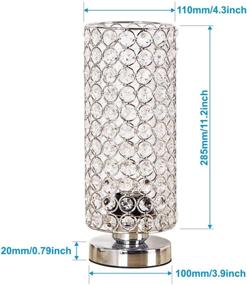 img 1 attached to 💎 ZEEFO Crystal Table Lamp - Stylish Nightstand Decor, Desk Lamp, Bedroom Illumination, Living Room Lighting, Kitchen & Dining Room Accent (Silver)