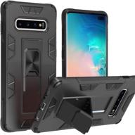 📱 wogroo samsung galaxy s10 plus case - military-grade protection, 12ft. drop tested, built-in kickstand, magnetic car mount holder - black [compatible with galaxy s10 plus] logo