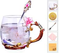 🌸 exquisite flower handmade coffee glass for loving mothers logo