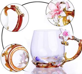 img 3 attached to 🌸 Exquisite Flower Handmade Coffee Glass for Loving Mothers