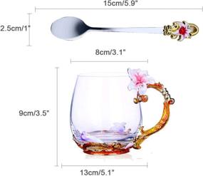 img 2 attached to 🌸 Exquisite Flower Handmade Coffee Glass for Loving Mothers