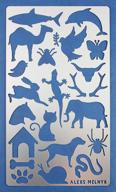 🔥 aleks melnyk #8 metal journal stencil, small animals set - cat, dog bone, lizard, butterfly, dolphin, elephant, spider, antler - ideal for wood burning, engraving, crafting, and art projects logo