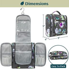 img 3 attached to 🌸 Packing Essentials: PAVILIA Hanging Travel Toiletry Bag for Women and Men - Floral Grey - Neatly Organize Your Cosmetics, Makeup, and Toiletries on the Go!