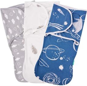 img 4 attached to 👶 Lekebaby Baby Velcro Swaddle Blanket for Newborn Boy Girl 3-6 Months, 100% Cotton Swaddling Blankets Wrap Sack, 3 Packs