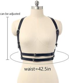 img 2 attached to 💀 Bold Punk Waist Harness Belt: Stylish Adjustable Body Chain in Black for Women and Girls - Perfect Goth Rave Fashion Accessory