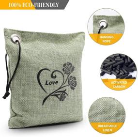 img 1 attached to 🌿 Nature Fresh Charcoal Air Purifying Bag - Activated Bamboo Charcoal Bags for Odor Absorption, Natural Car Air Freshener and Home Deodorizer - 4 x 200g