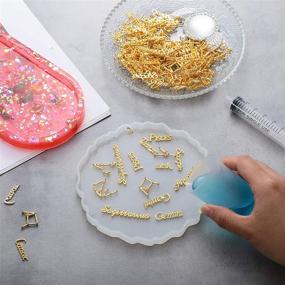 img 1 attached to 240 Pieces Constellation Theme Resin Fillers: Alloy Epoxy Resin Supply Filling Accessories with Twelve Constellations Theme Word Message Charms and 12 Star Signs Charms for Resin Jewelry Making