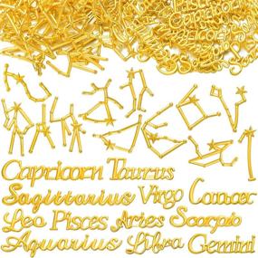 img 4 attached to 240 Pieces Constellation Theme Resin Fillers: Alloy Epoxy Resin Supply Filling Accessories with Twelve Constellations Theme Word Message Charms and 12 Star Signs Charms for Resin Jewelry Making