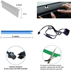 img 1 attached to 🚗 Stylish Auto Car Interior Decoration: MINGZEE STORE Pink El Wire with 6mm Sewing Edge - 9FT/3M Neno Light USB with Fuse Protection